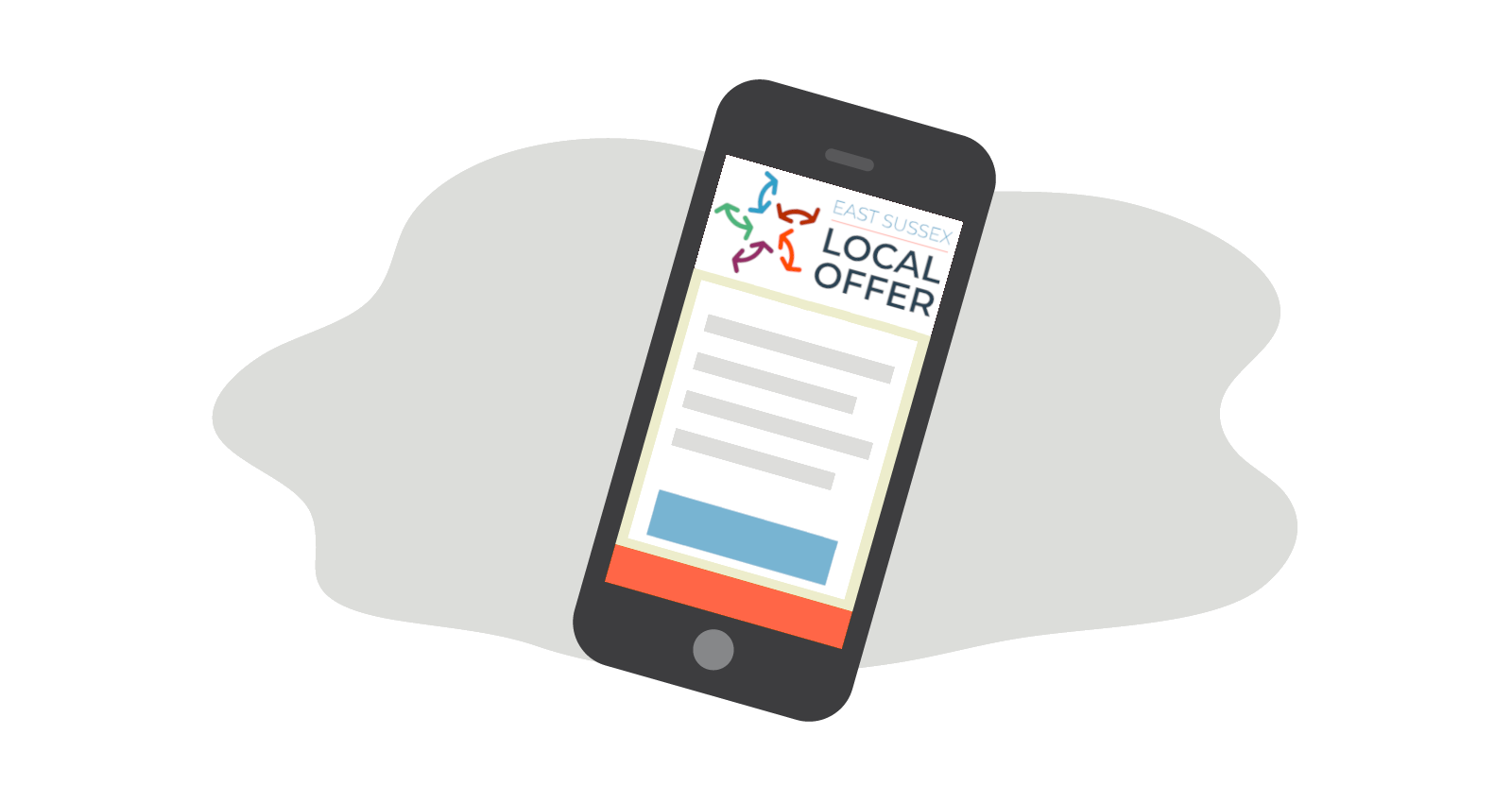 The East Sussex Local Offer website displayed on a mobile phone.